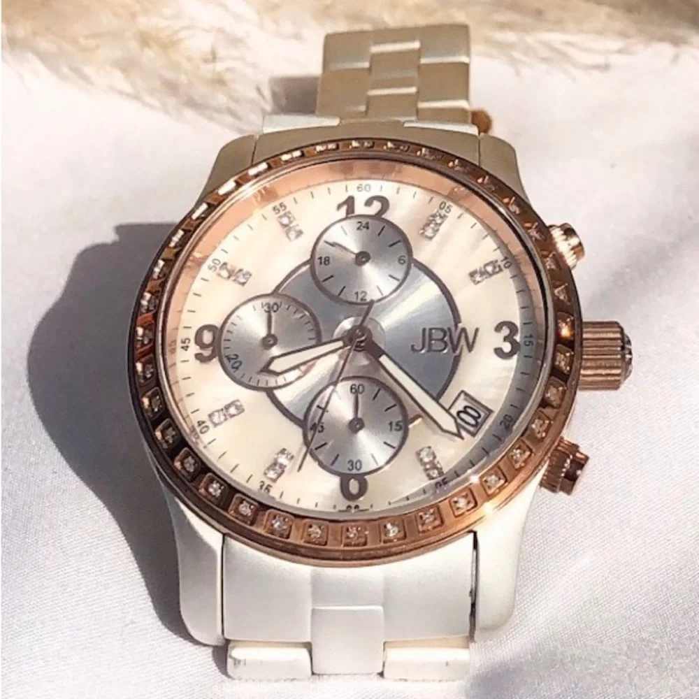 💎 JBW Diamond & Swarovski crystal 18k rosegold watch mother of pearl 723